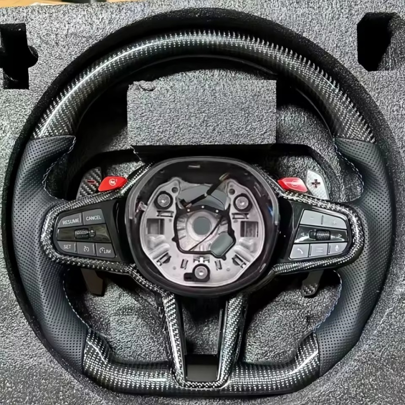 Tech Car Accessories - Car Steering Wheel Carbon Fiber Leather