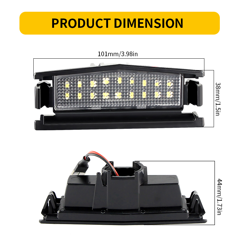 2PCS White LED License Plate L - Tech Computer Accessories ulasan dan harga