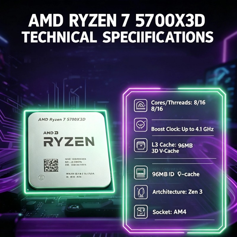 New AMD Ryzen 7 5700X3D R7 570 - Amd Cpu Ryzen 7 ulasan dan harga