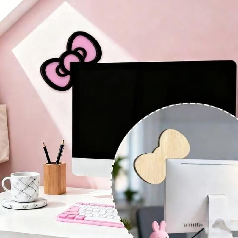 New 1/2Pcs Wooden Bowknot PC A - Tech Accessories For Desk ulasan dan harga