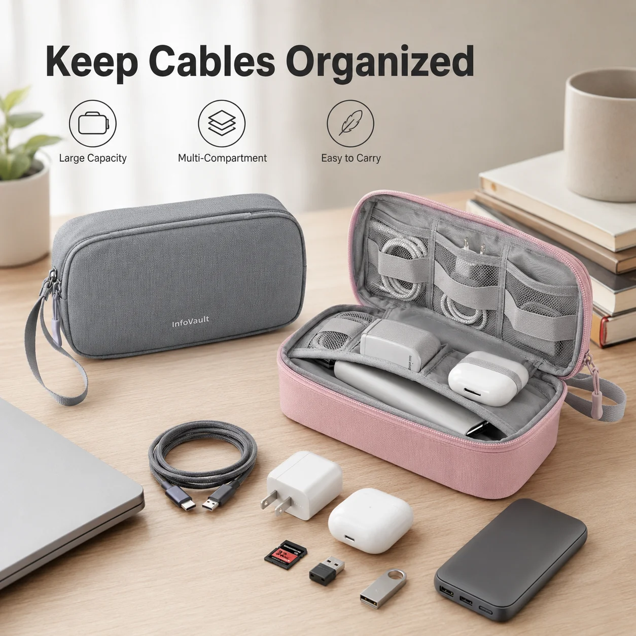Double-Layer Cable Organizer C - Tech Accessories Hard Case ulasan dan harga