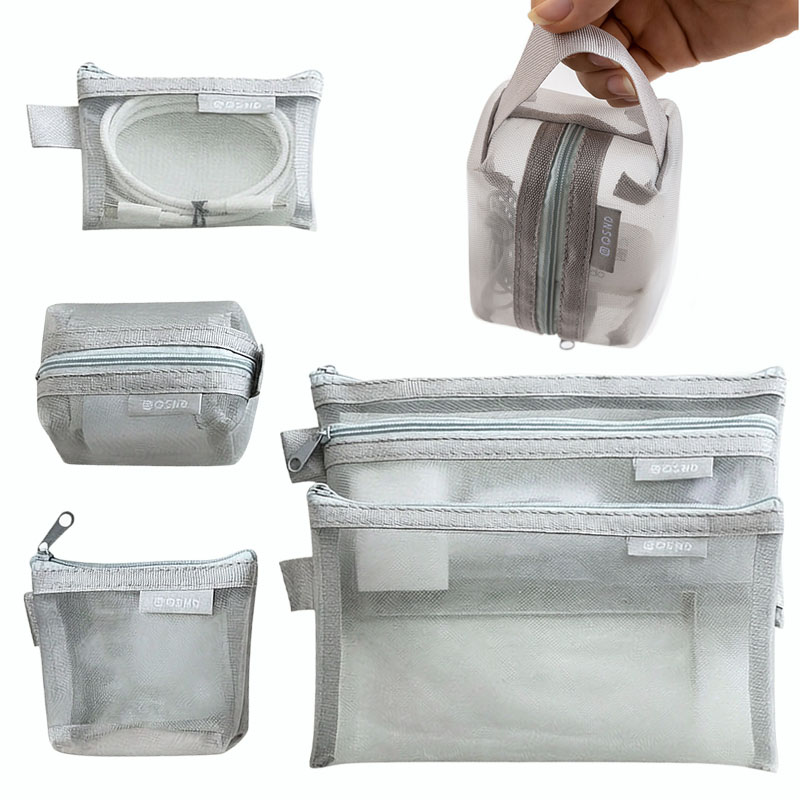 Gray Mesh Organizer Bags – for - Tech Accessories For Desk ulasan dan harga